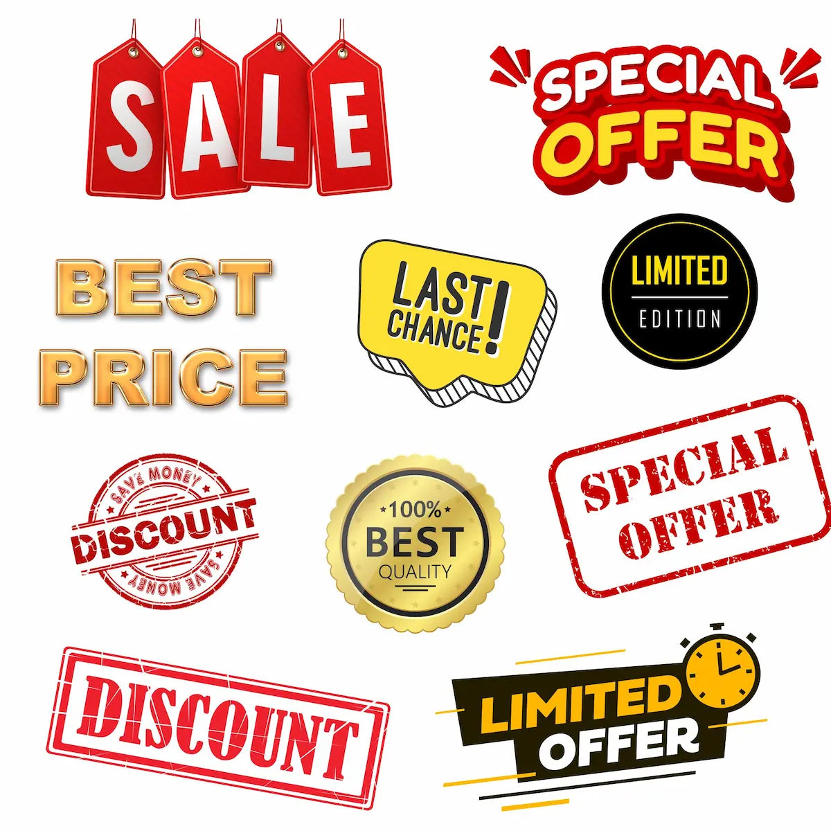 Sale and discount graphic bundle – stickers, labels, and tags