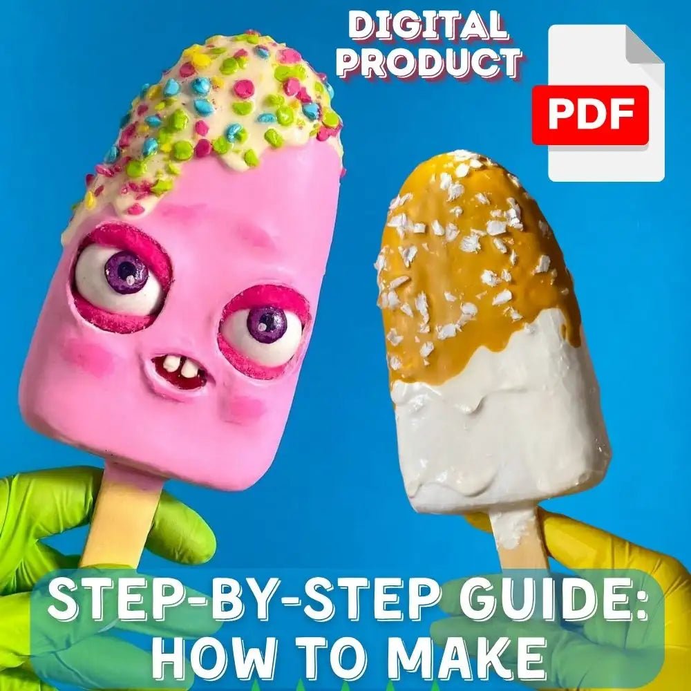 Cover for ice cream PDF guide – digital product with characters