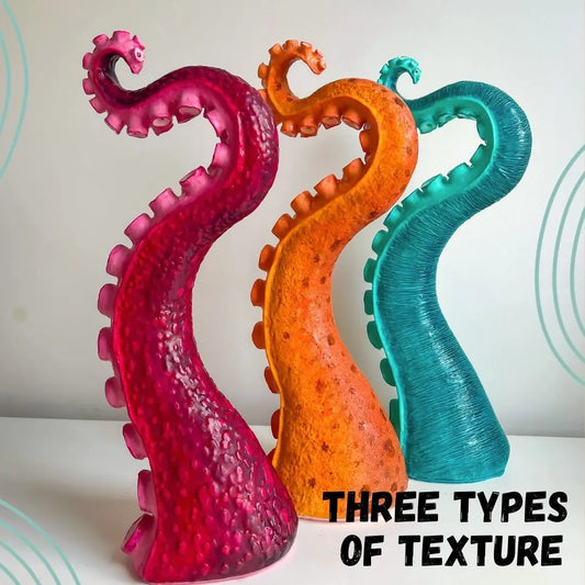 papier mache tentacle three texture styles red orange blue PDF tutorial