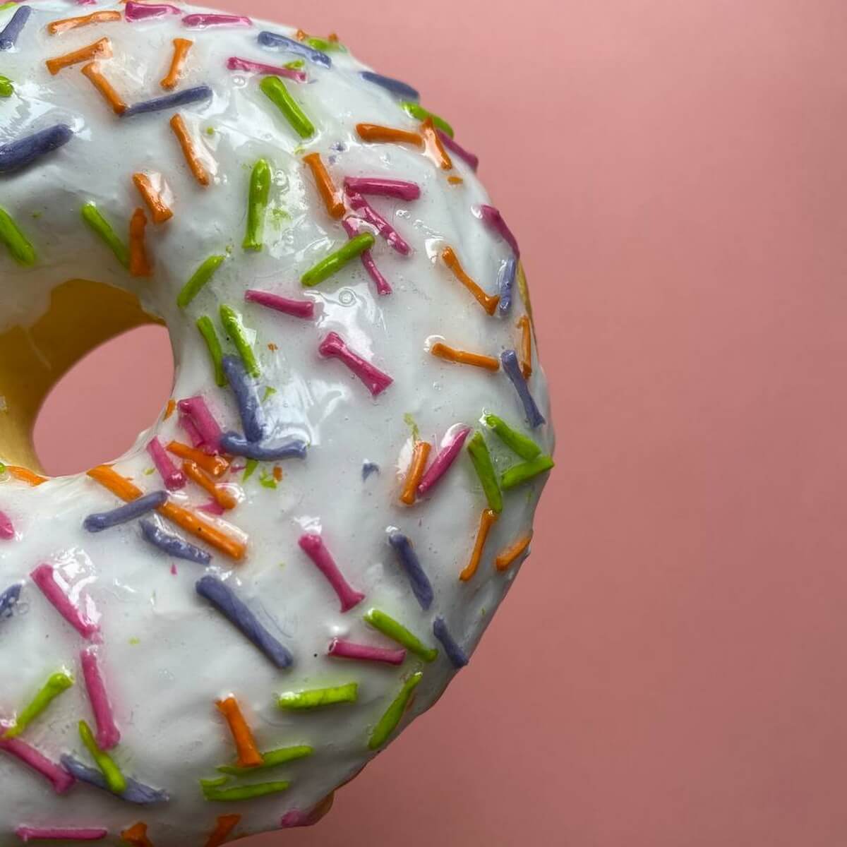 White Donut – Papier-Mâché with Moving Eyes 🍩✨