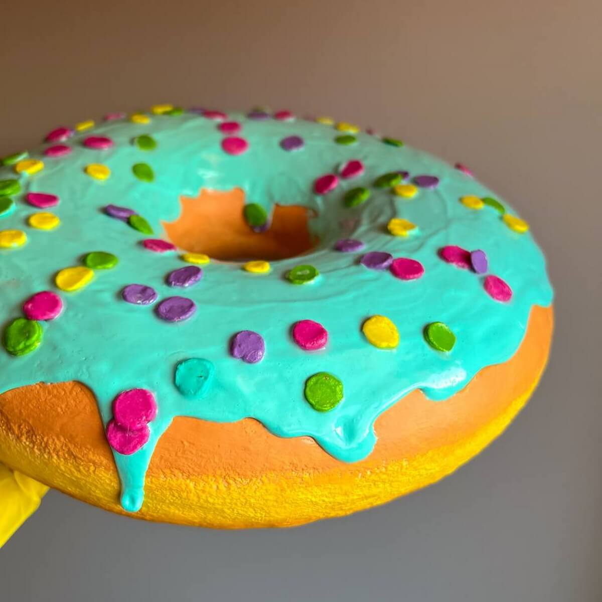 Big Light Blue Donut – Papier-Mâché🍩✨