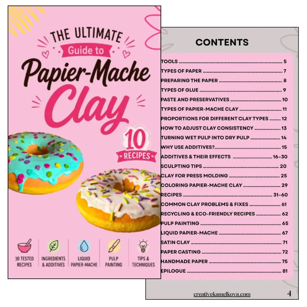 DIY Guide:  PAPIER-MACHE CLAY - 10 RECIPES (PDF)