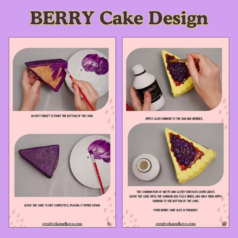 Berry cake trinket box with glossy jam effect step by step DIY tutorial