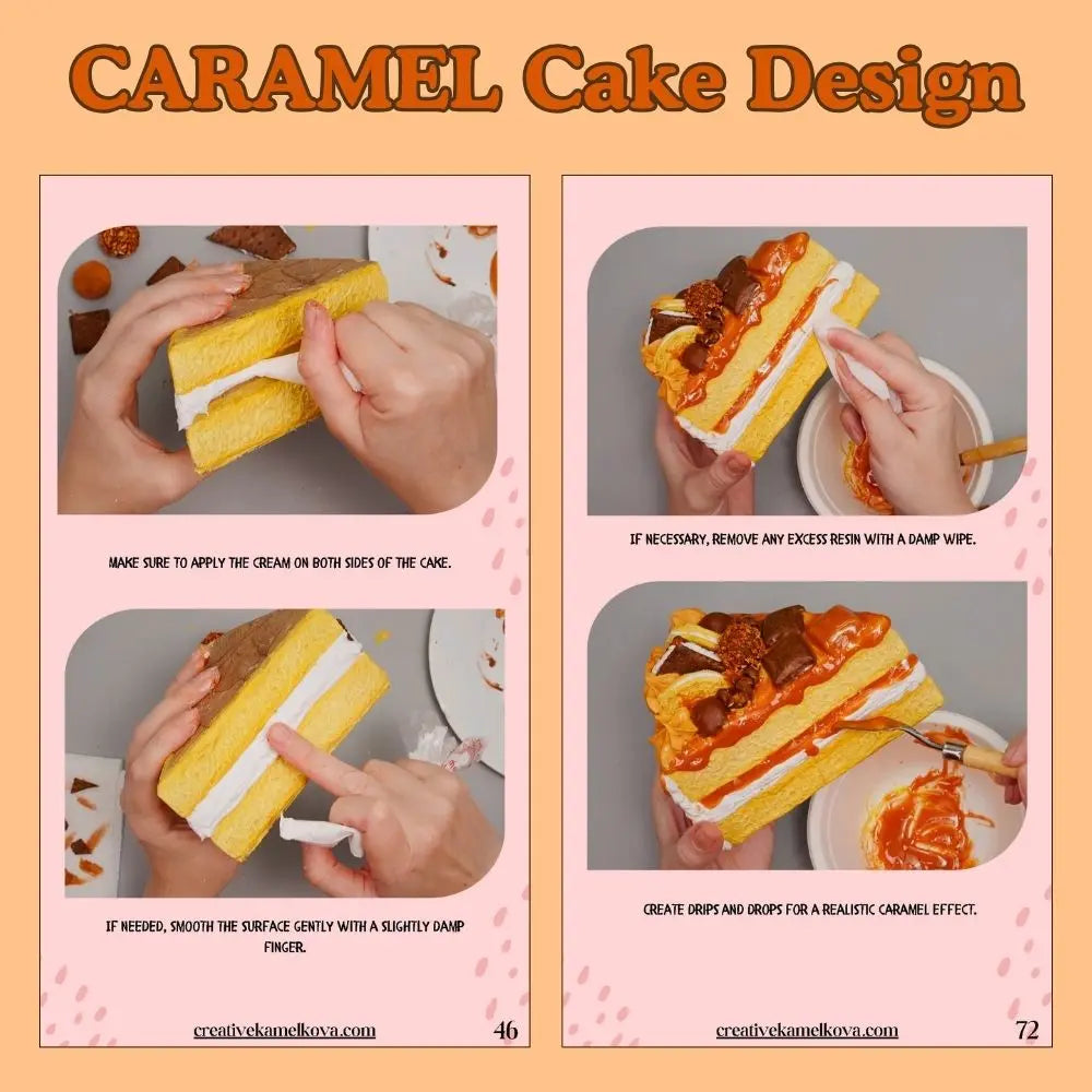 Caramel cake box with realistic drip effect DIY tutorial process
