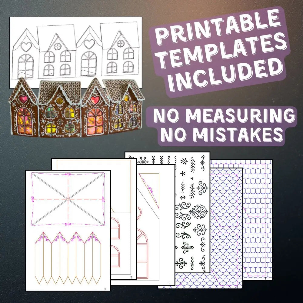 Printable templates for a gingerbread transformer house – easy build with no measuring and no mistakes