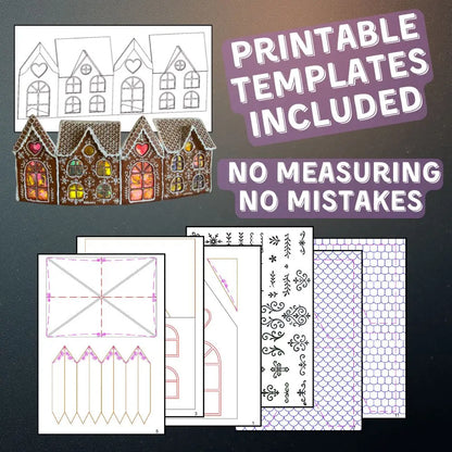 Printable templates for a gingerbread transformer house – easy build with no measuring and no mistakes