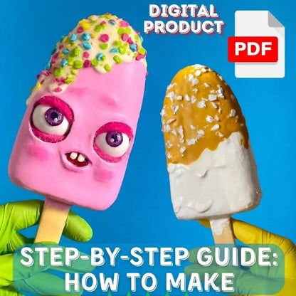 Cover for ice cream PDF guide – digital product with characters