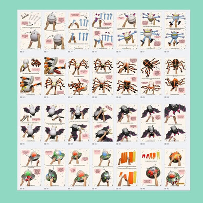 Thumbnail overview of Halloween piñata guide – full set of papier-mâché project pages and variations