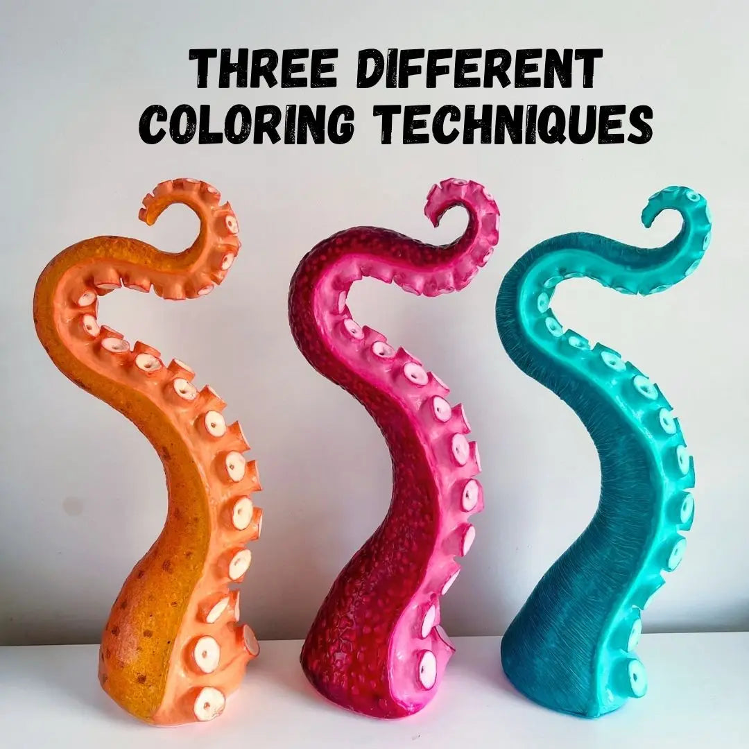 papier mache tentacle painting and coloring techniques DIY PDF guide
