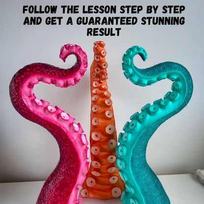 papier mache tentacle finished result decorative sculpture DIY handmade project