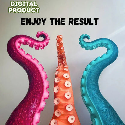 papier mache tentacle finished result decorative sculpture DIY PDF project