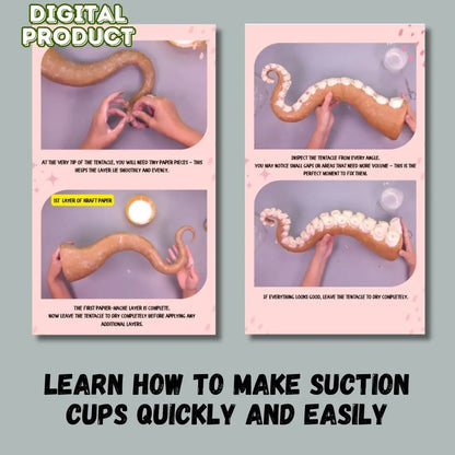 papier mache tentacle suction cups technique step by step PDF instructions