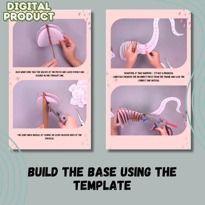papier mache tentacle printable template for building base structure PDF tutorial