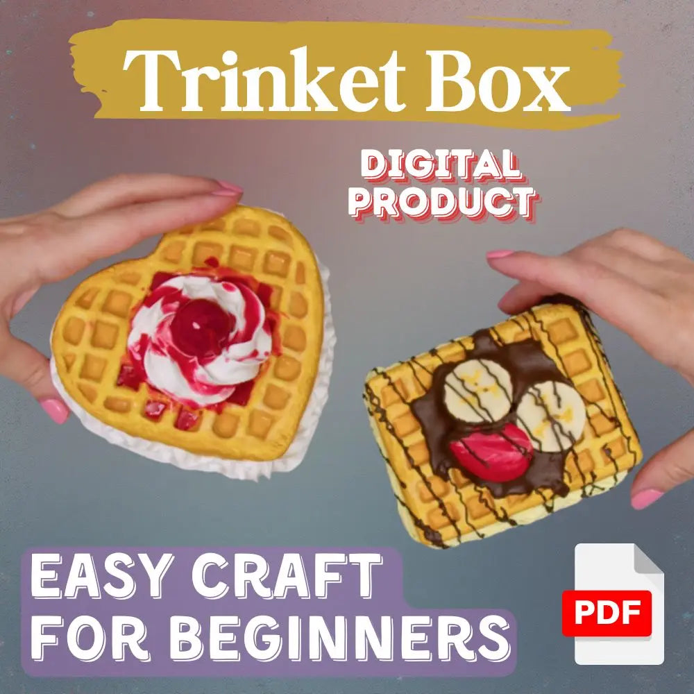 DIY Papier-Mâché Waffle Trinket Box – digital PDF guide for beginners