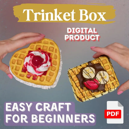DIY Papier-Mâché Waffle Trinket Box – digital PDF guide for beginners