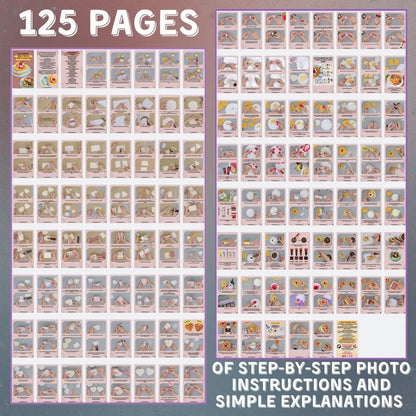 125-page PDF guide with step-by-step photo instructions for papier-mâché waffle trinket box