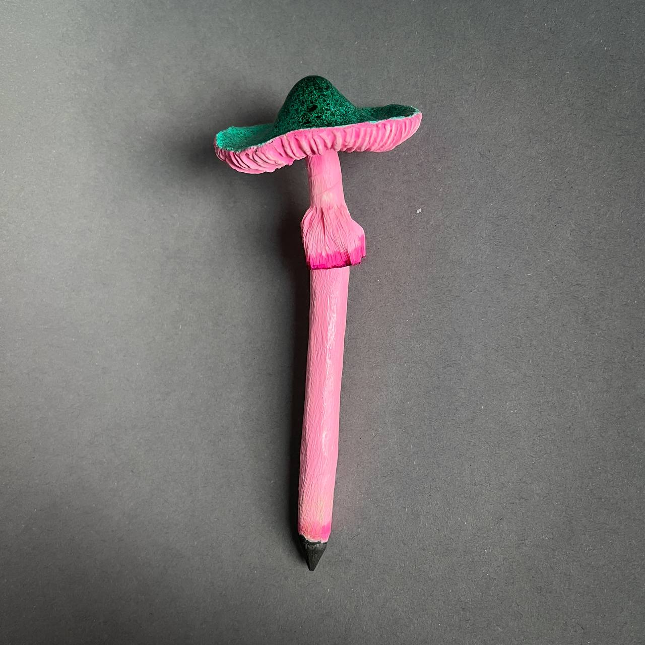 Mushroom Toadstool Pencil pink, turquoise (different color, shape and set)